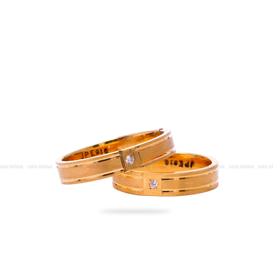14k Rose Gold Plain Couple Band Ring Set, Promise Rings, His and Hers Rings  - Etsy